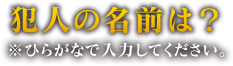 犯人の名前は？※ひらがなで入力してください