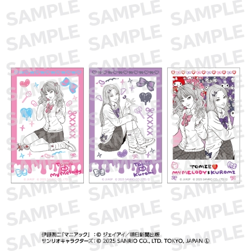 伊藤潤二・サンリオキャラクターズ ブロマイド風カードセット ギャル富江 (富江・マイメロディ&クロミ)