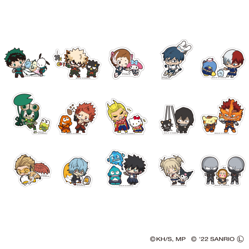僕のヒーローアカデミア×サンリオキャラクターズ 貼って剥がせるダイカットステッカーA