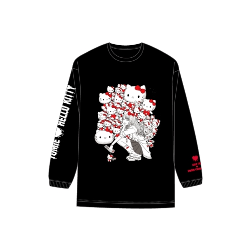 伊藤潤二×サンリオキャラクターズ ロングTシャツ ギャル富江×ハローキティ