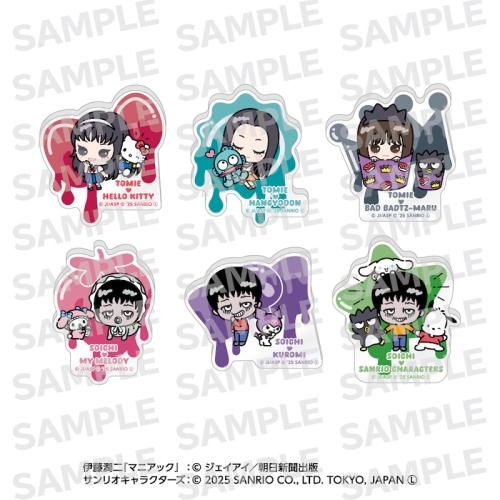 伊藤潤二・サンリオキャラクターズ アクリルステッカー なかよしデフォルメ