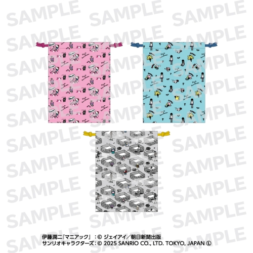 伊藤潤二・サンリオキャラクターズ サテン巾着 ゆるタッチ