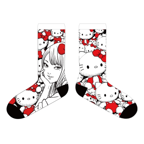 伊藤潤二×サンリオキャラクターズ 靴下 ギャル富江×ハローキティ