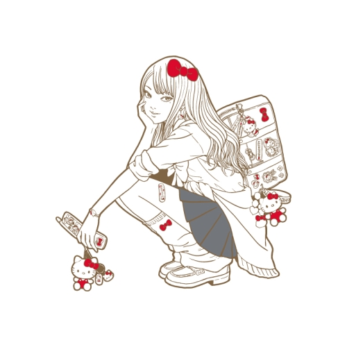 伊藤潤二×サンリオキャラクターズ ピンズ ギャル富江×ハローキティ