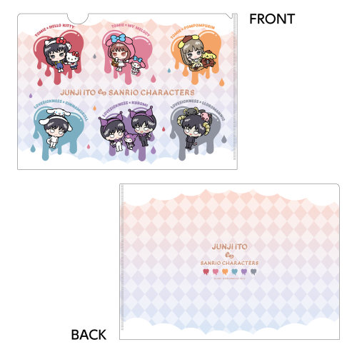 伊藤潤二×サンリオキャラクターズ クリアファイル まねっこデフォルメ