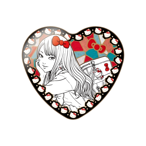 伊藤潤二×サンリオキャラクターズ メタルハートバッジ ギャル富江×ハローキティ
