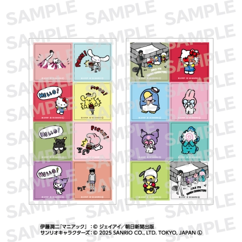 伊藤潤二・サンリオキャラクターズ レンチキュラーステッカーセット ゆるタッチ
